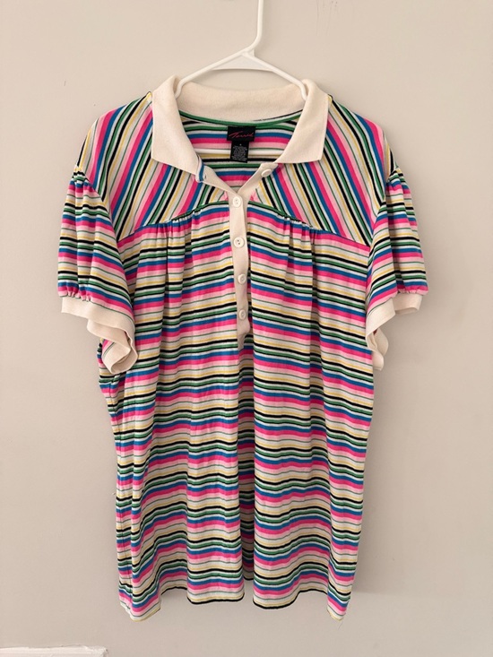 torrid Tops - Torrid Retro Striped Babydoll Blouse Collared Top size 4 (4X)